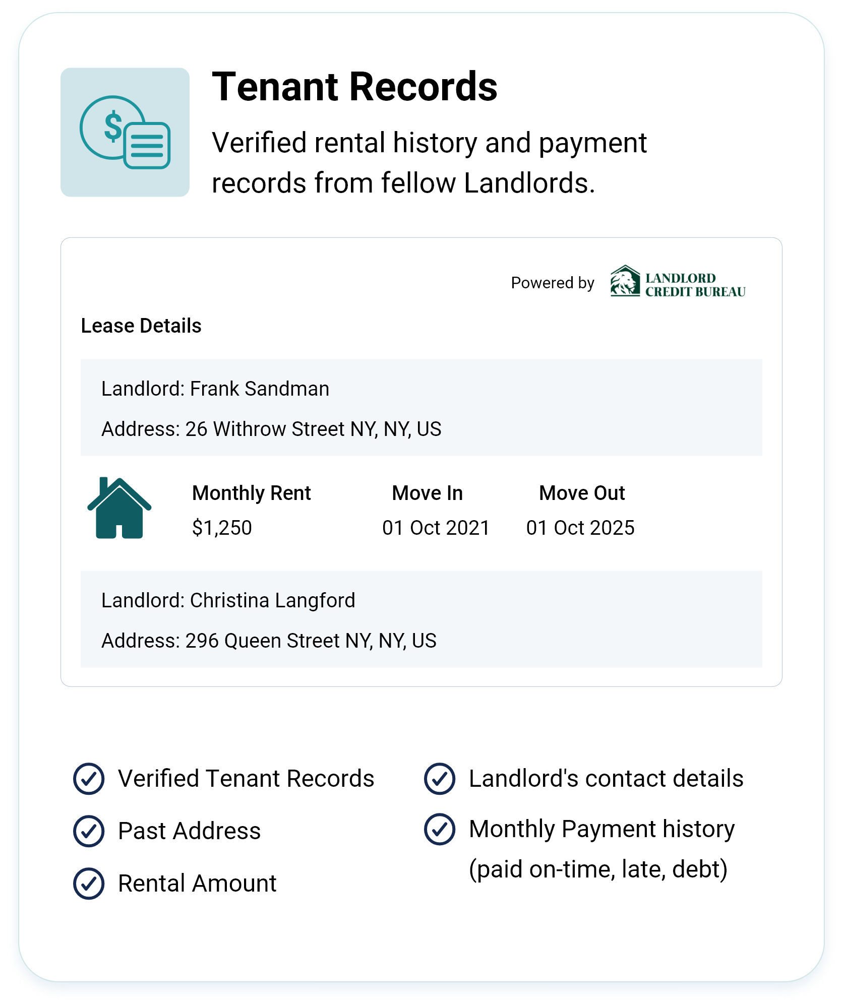 US Tenant Records Sample.